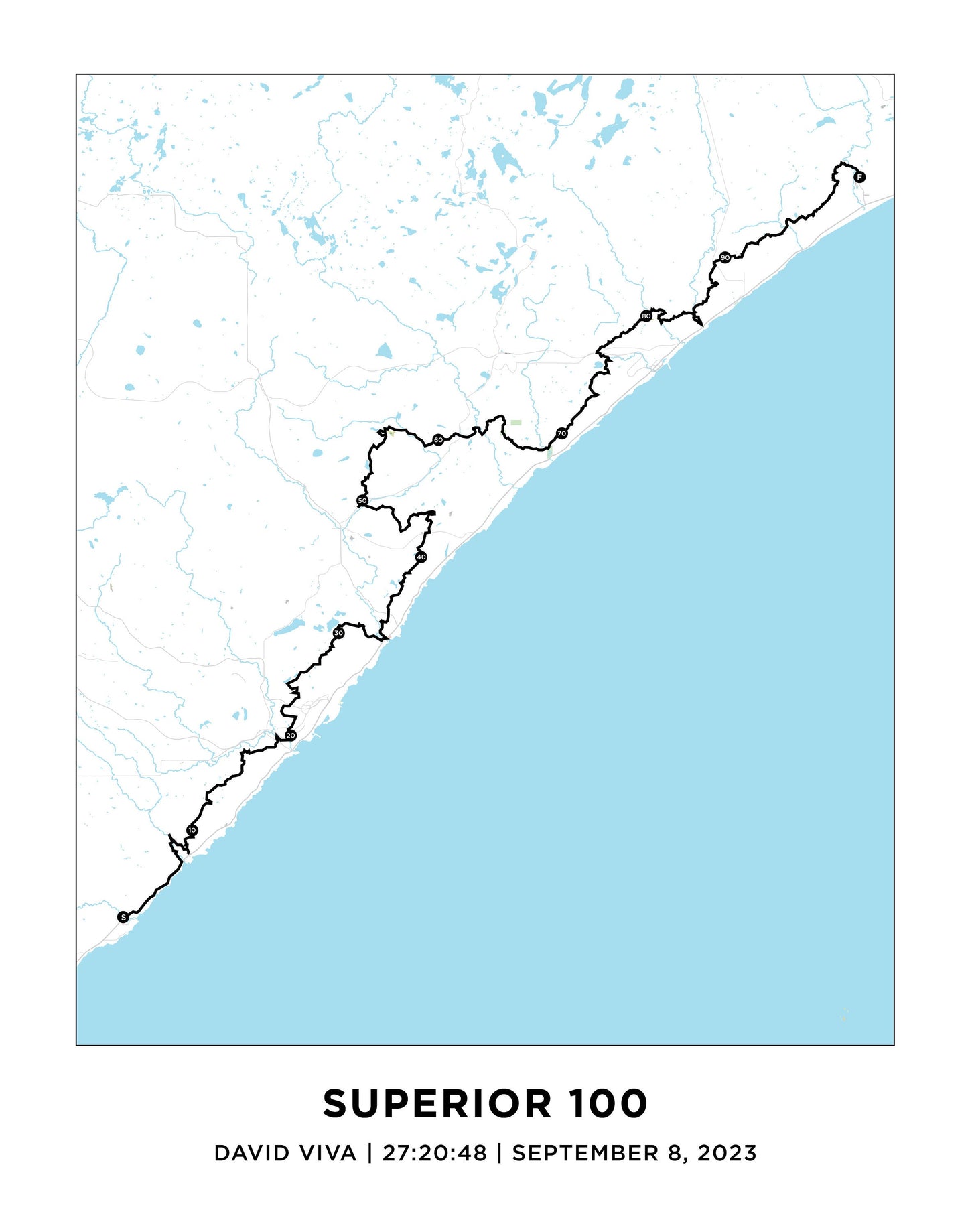 Superior 100 Trail Race Course Map