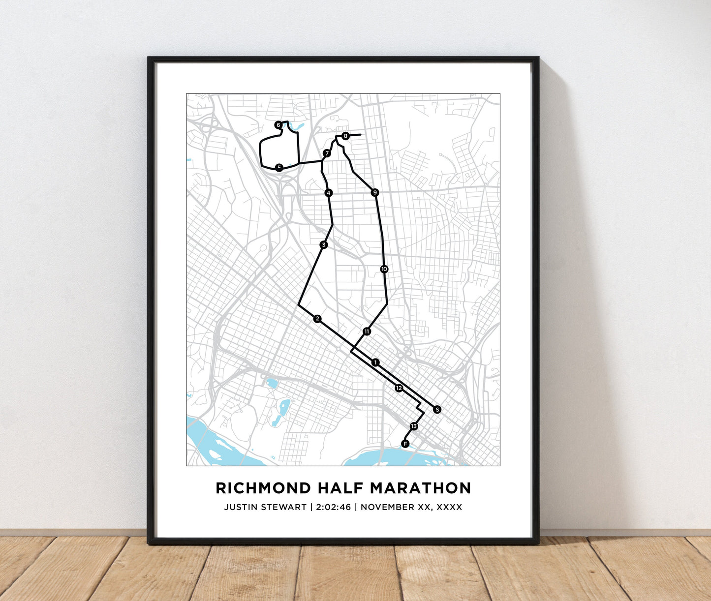 Richmond 13.1 Half Marathoner Map