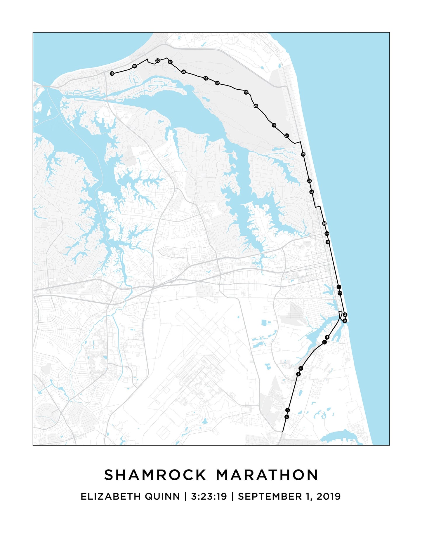 Virginia Beach 26.2 Marathoner Course Map