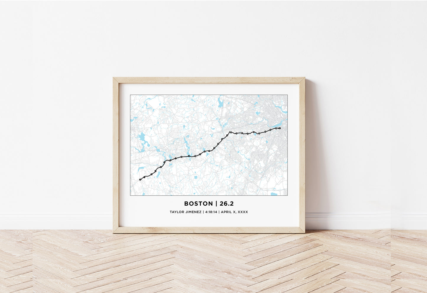 Personalized Race map for Boston 26.2 Marathoner
