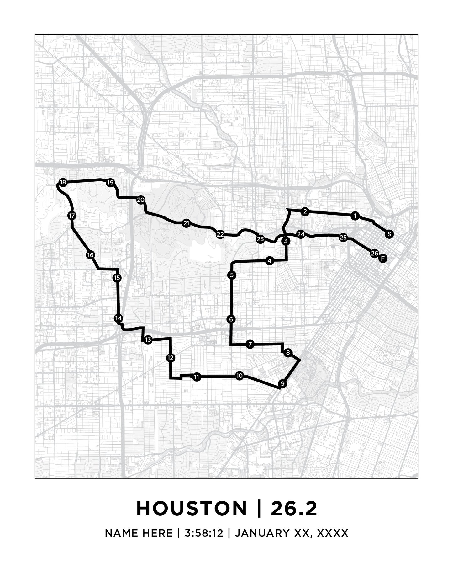 Houston 26.2 Marathoner Print