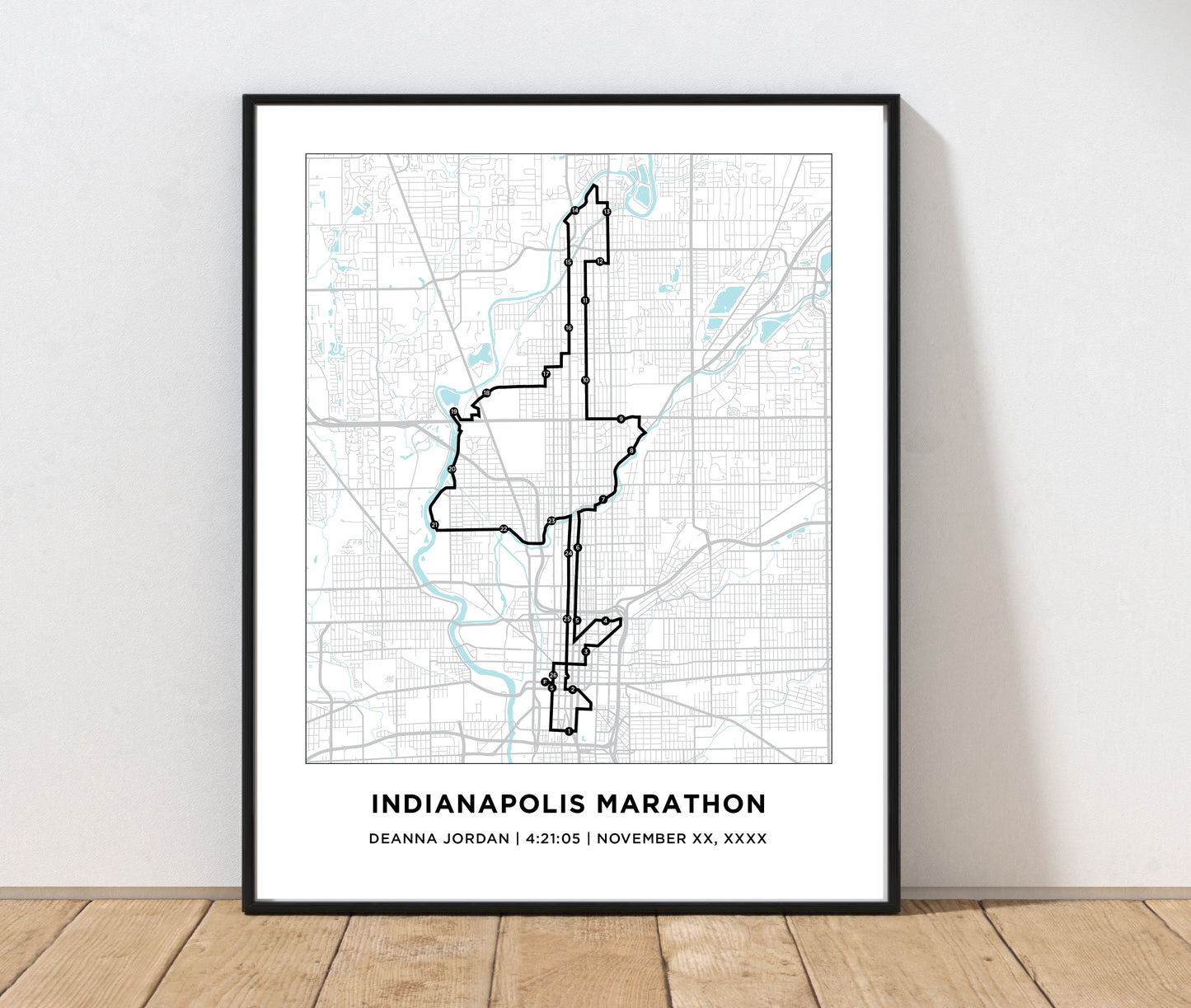 Personalized Race map for Indianapolis Marathon