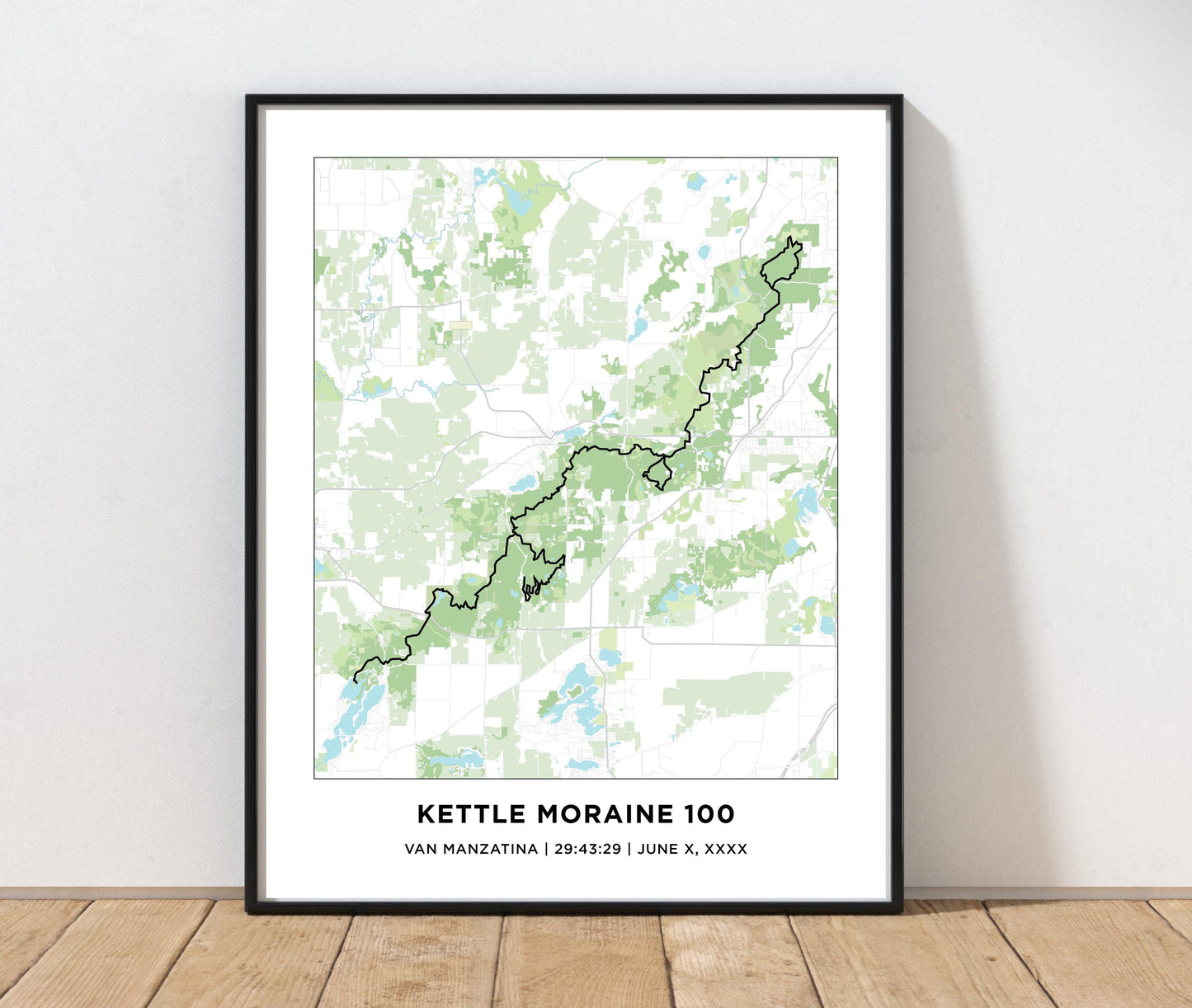 Personalized Race map for the Kettle Moraine 100 Ultra Race