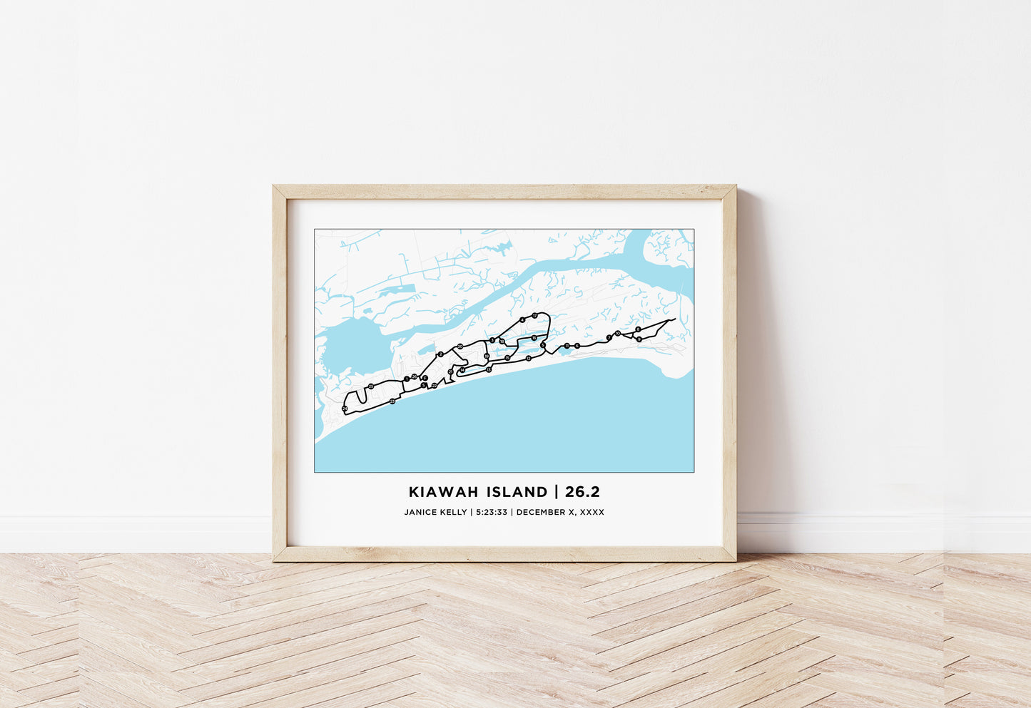 Personalized Race map for the Kiawah Island Marathon Course Map