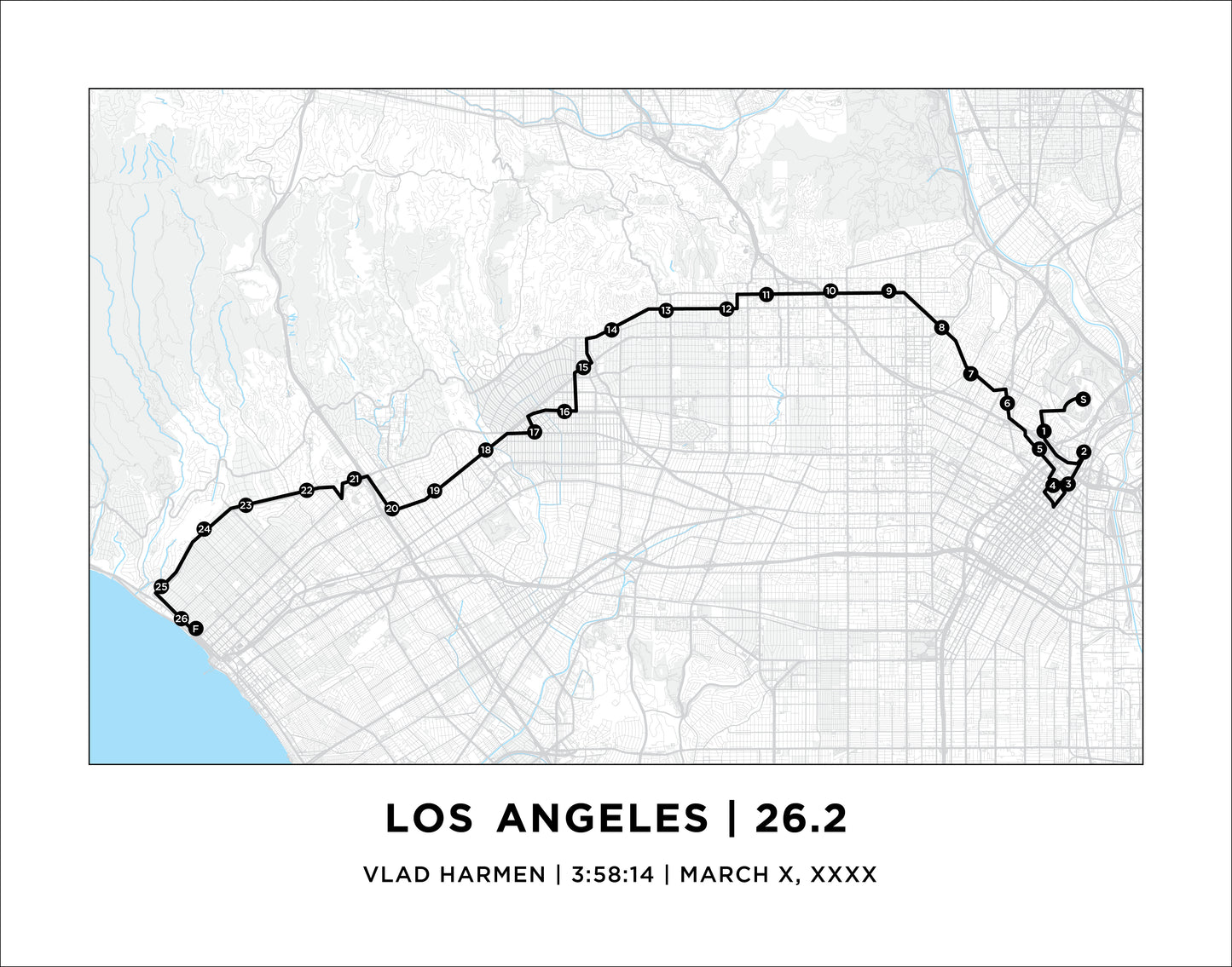 Personalized Race map for LA Marathon