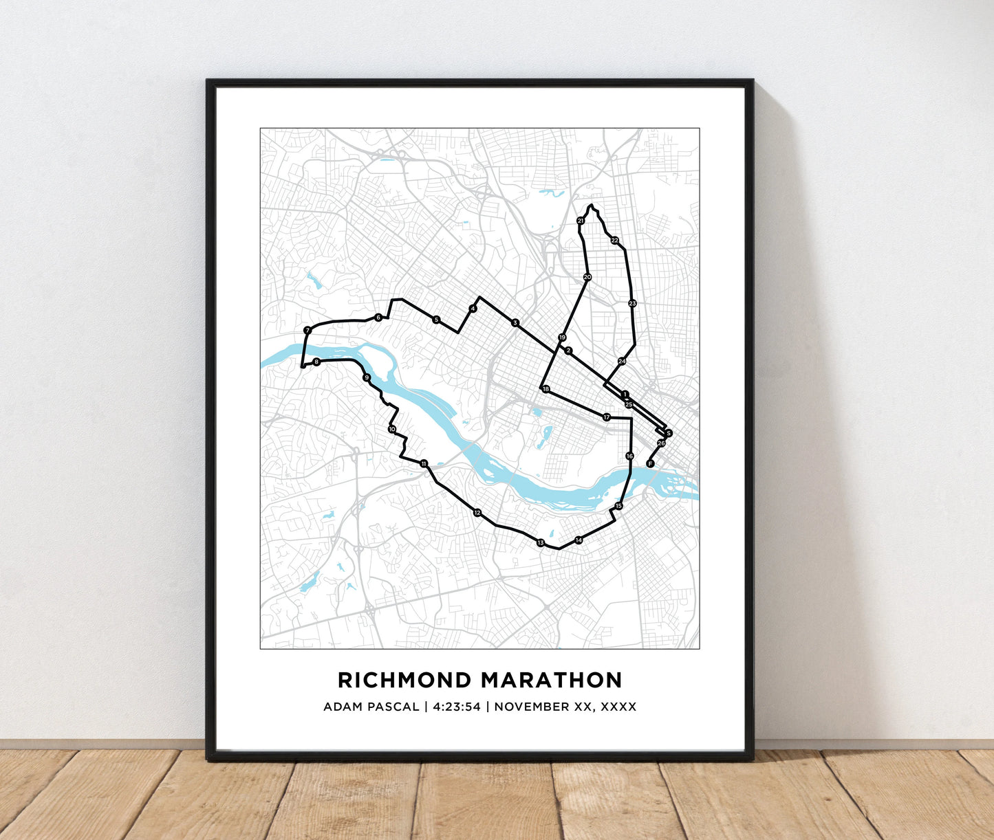 Personalized Race map for Richmond Marathon
