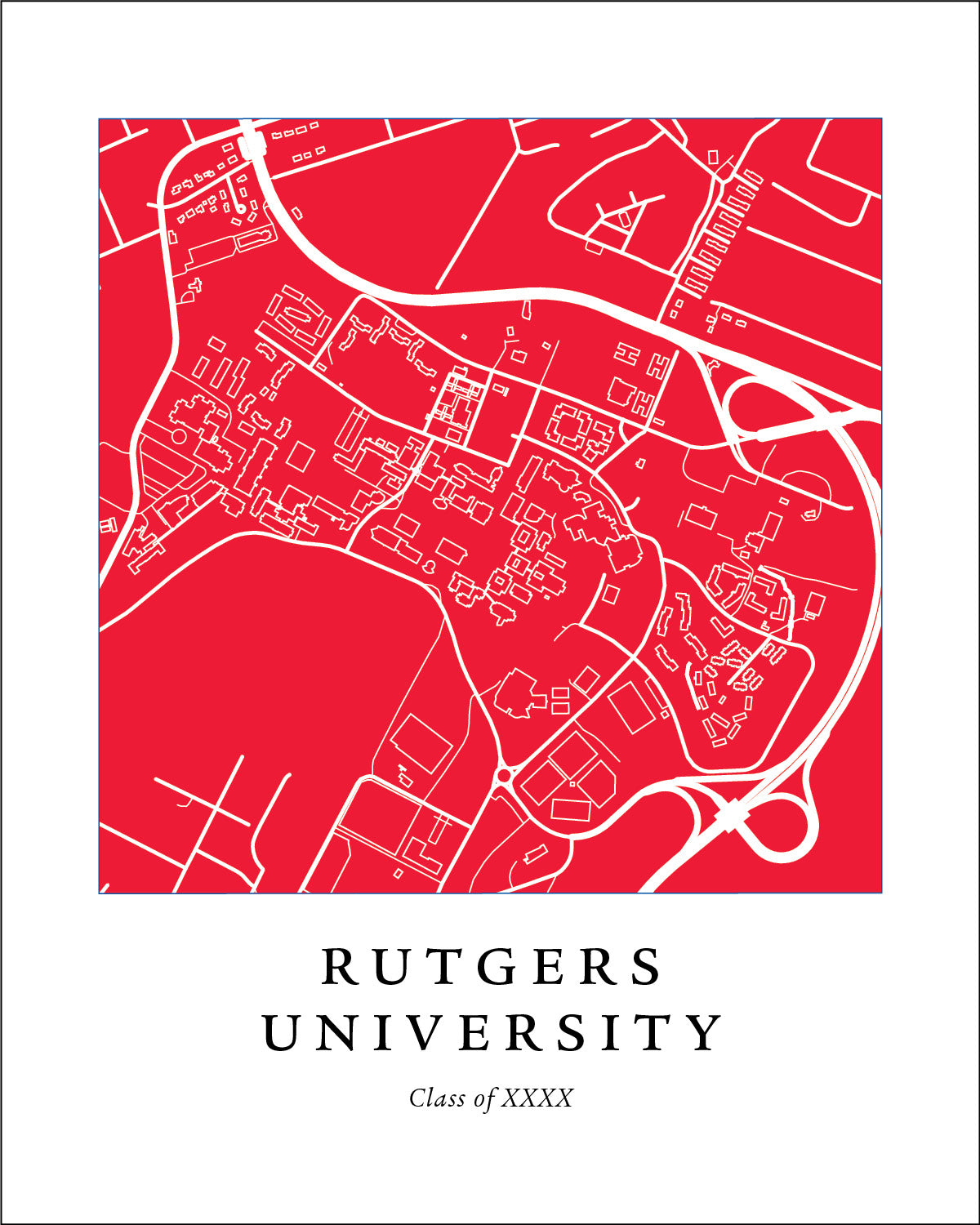 Rutgers University Campus Print