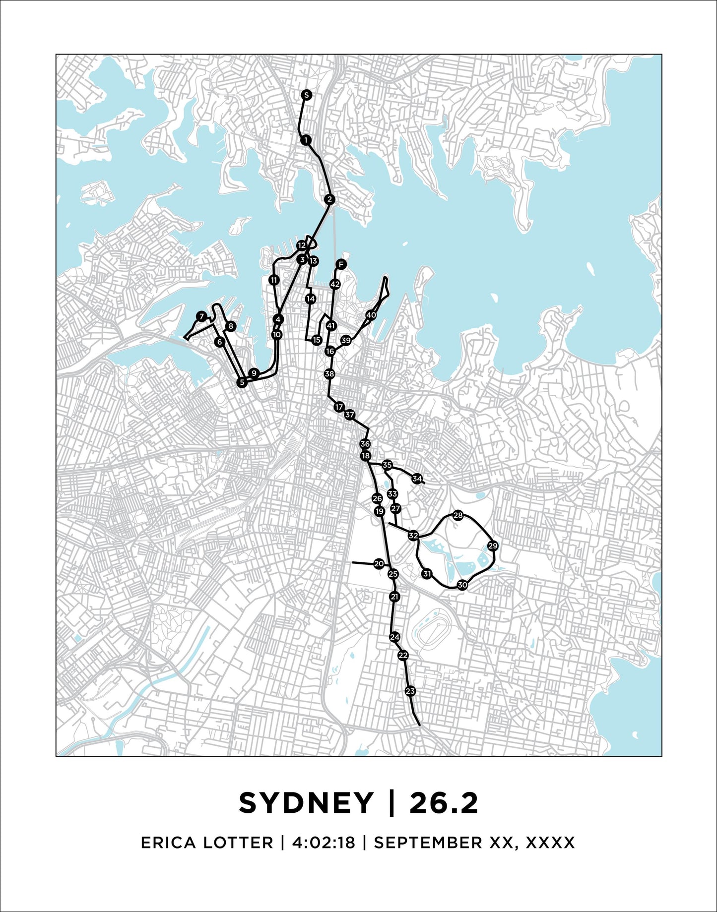 Sydney 26.2 Marathoner Course Map