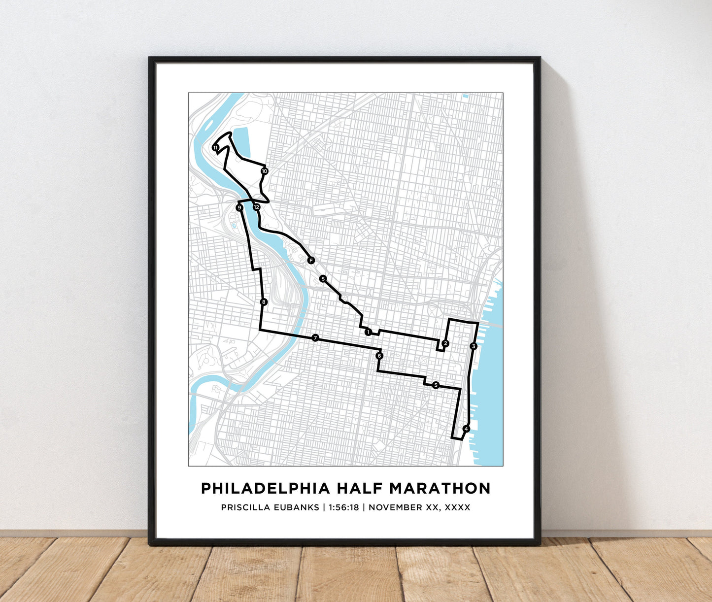 Philadelphia Half Marathoner Course Map