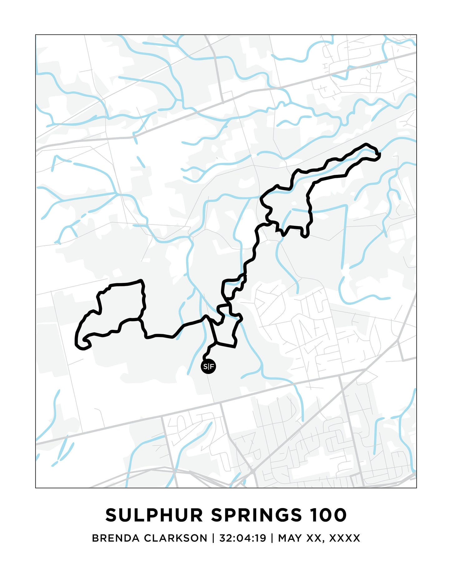 Sulphur Springs 100 Race Course Map
