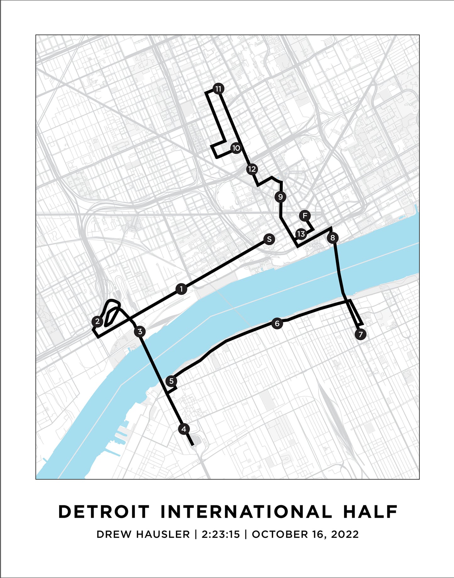 Detroit International Half Marathoner Print