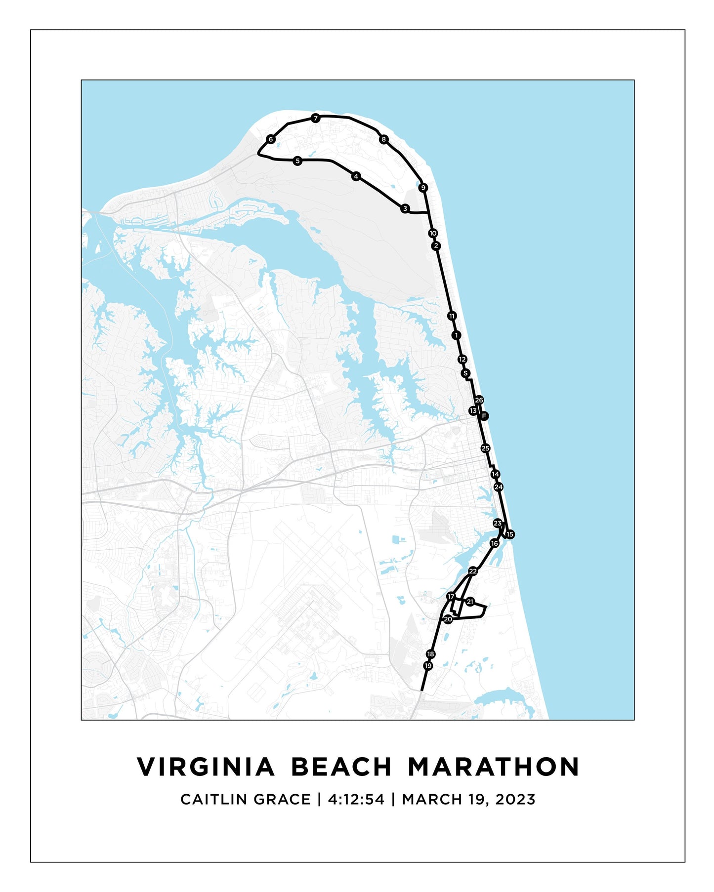 Virginia Beach 26.2 Marathoner Course Map
