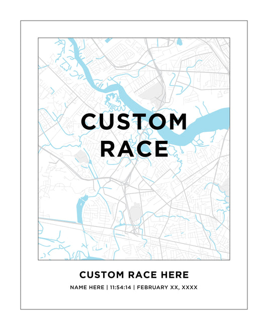 CUSTOM Race Course Map | Gift for Runners | Marathon Map