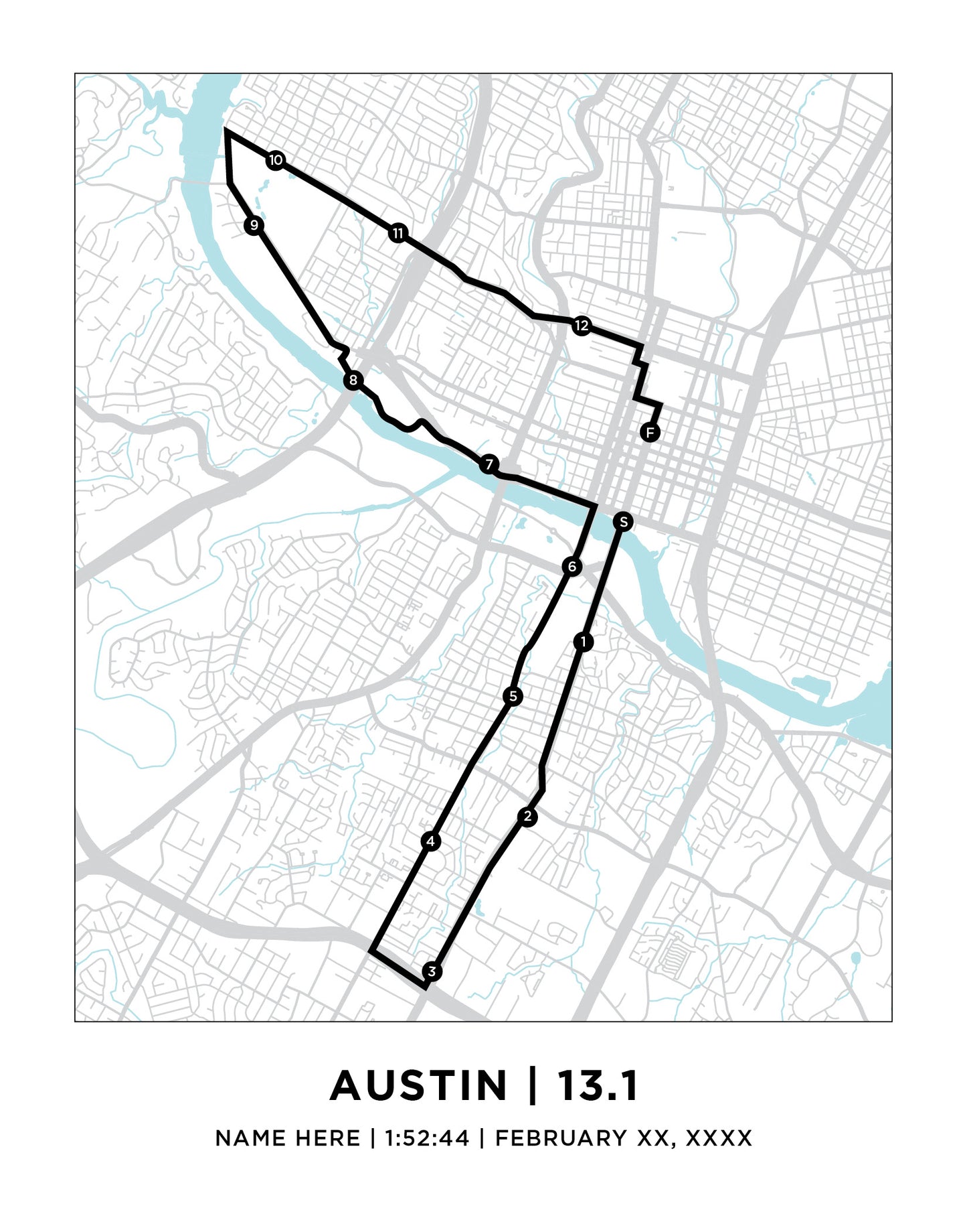 Austin 13.1 Half Marathoner Print