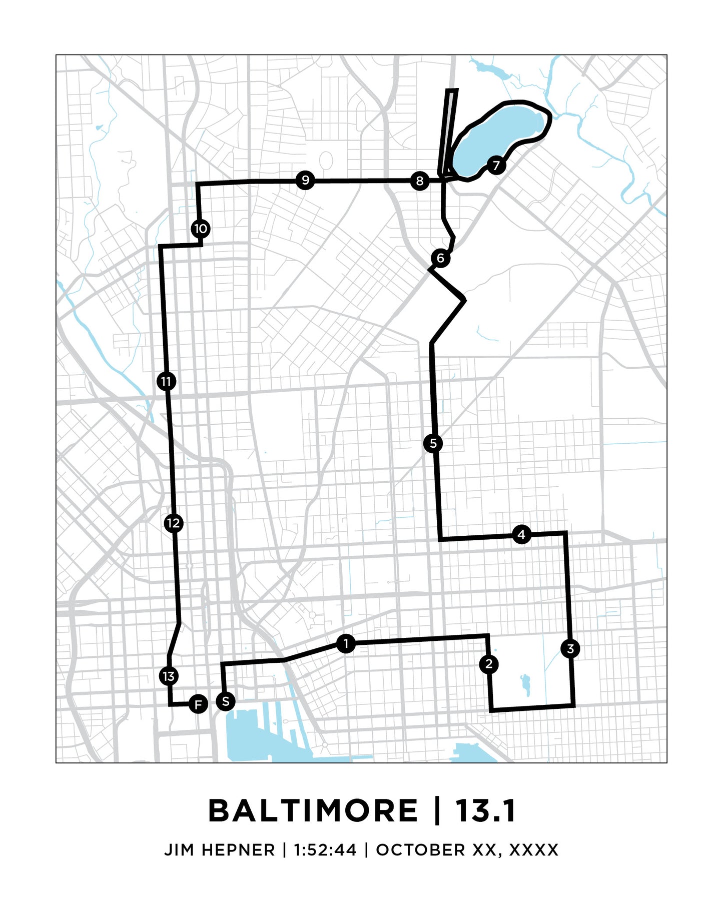 Baltimore 13.1 Half Marathoner Print