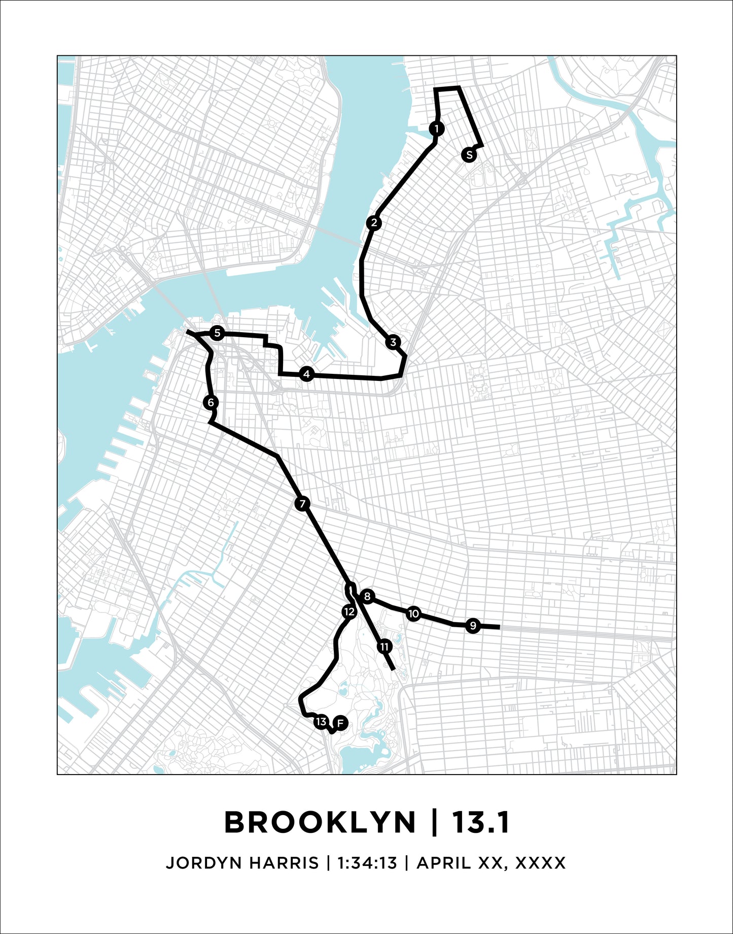 Brooklyn 13.1 Print Half Marathoner