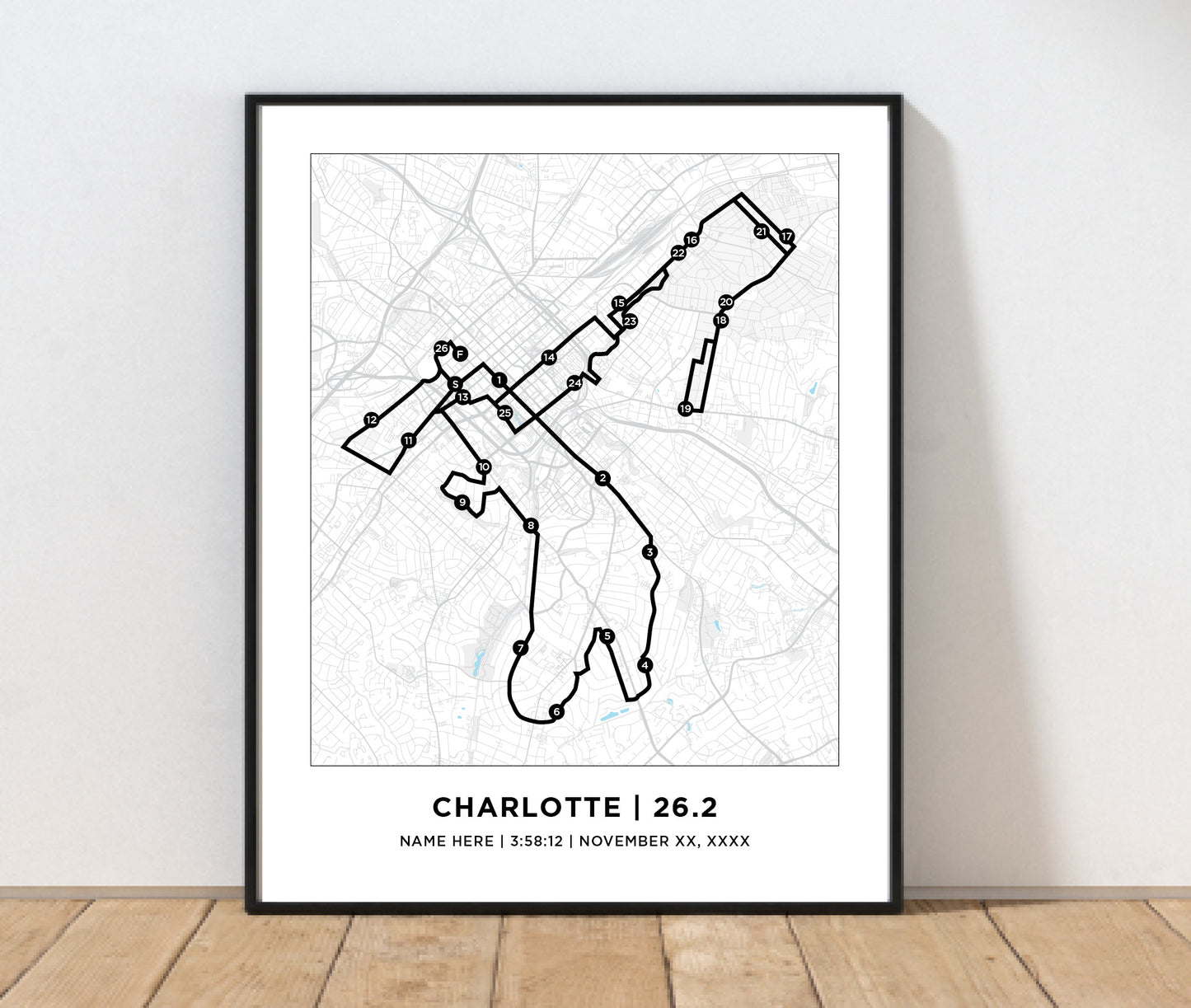 Charlotte 26.2 Marathoner Course Map