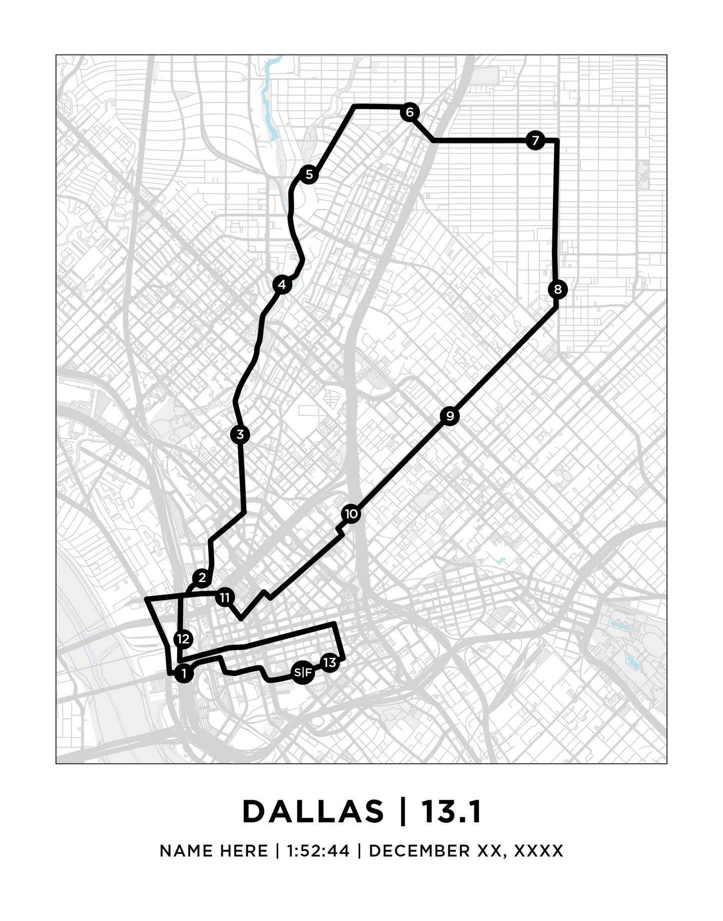 Dallas 13.1 Half Marathoner Print