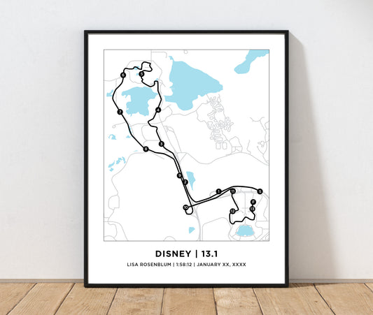 Disney 13.1 Half Marathoner Course Print