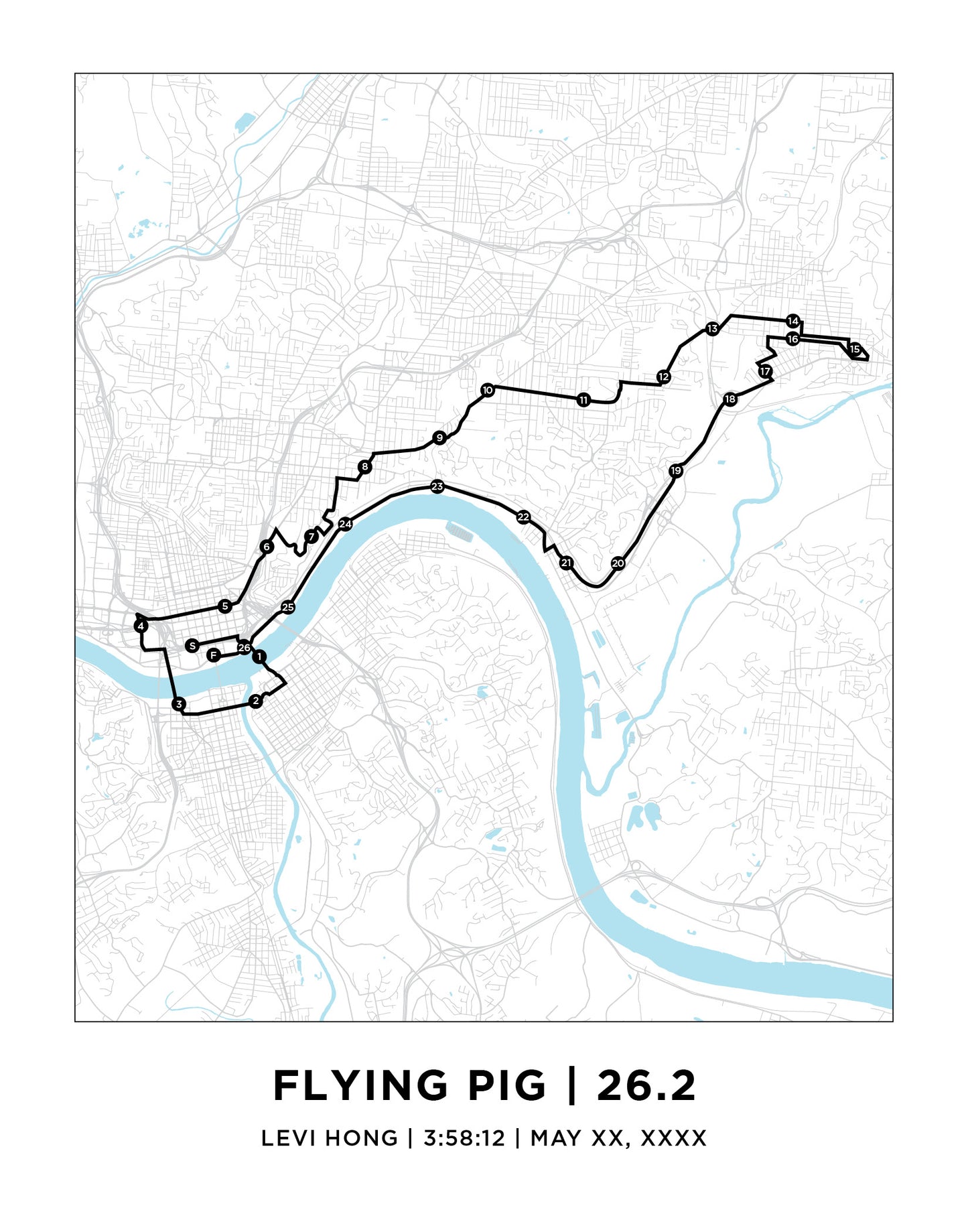 Flying Pig 26.2 Course Map