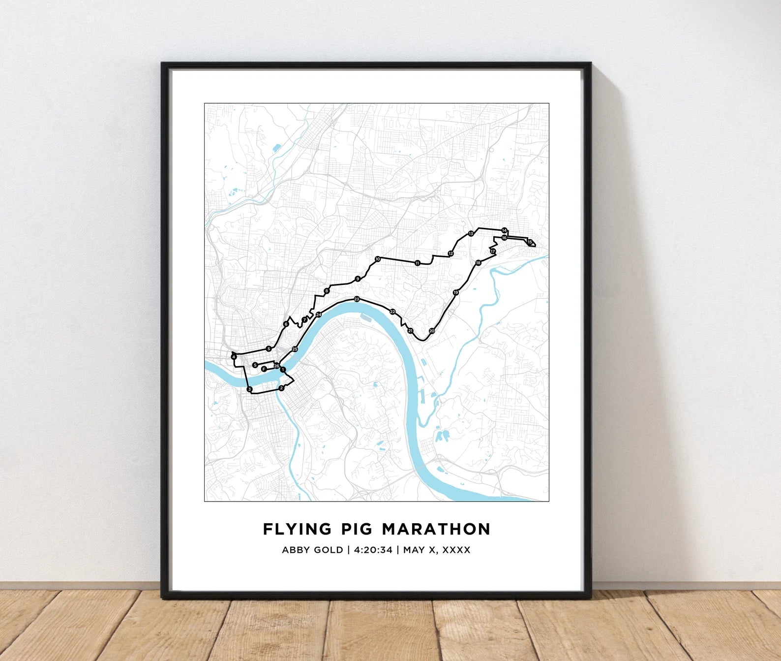 Personalized Race map for Flying Pig Marathon