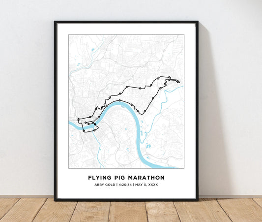 Personalized Race map for Flying Pig Marathon