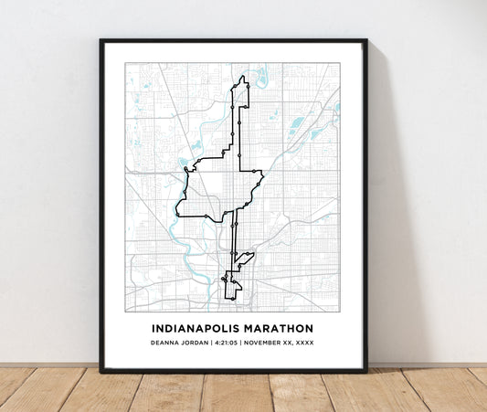 Personalized Race map for Indianapolis Marathon