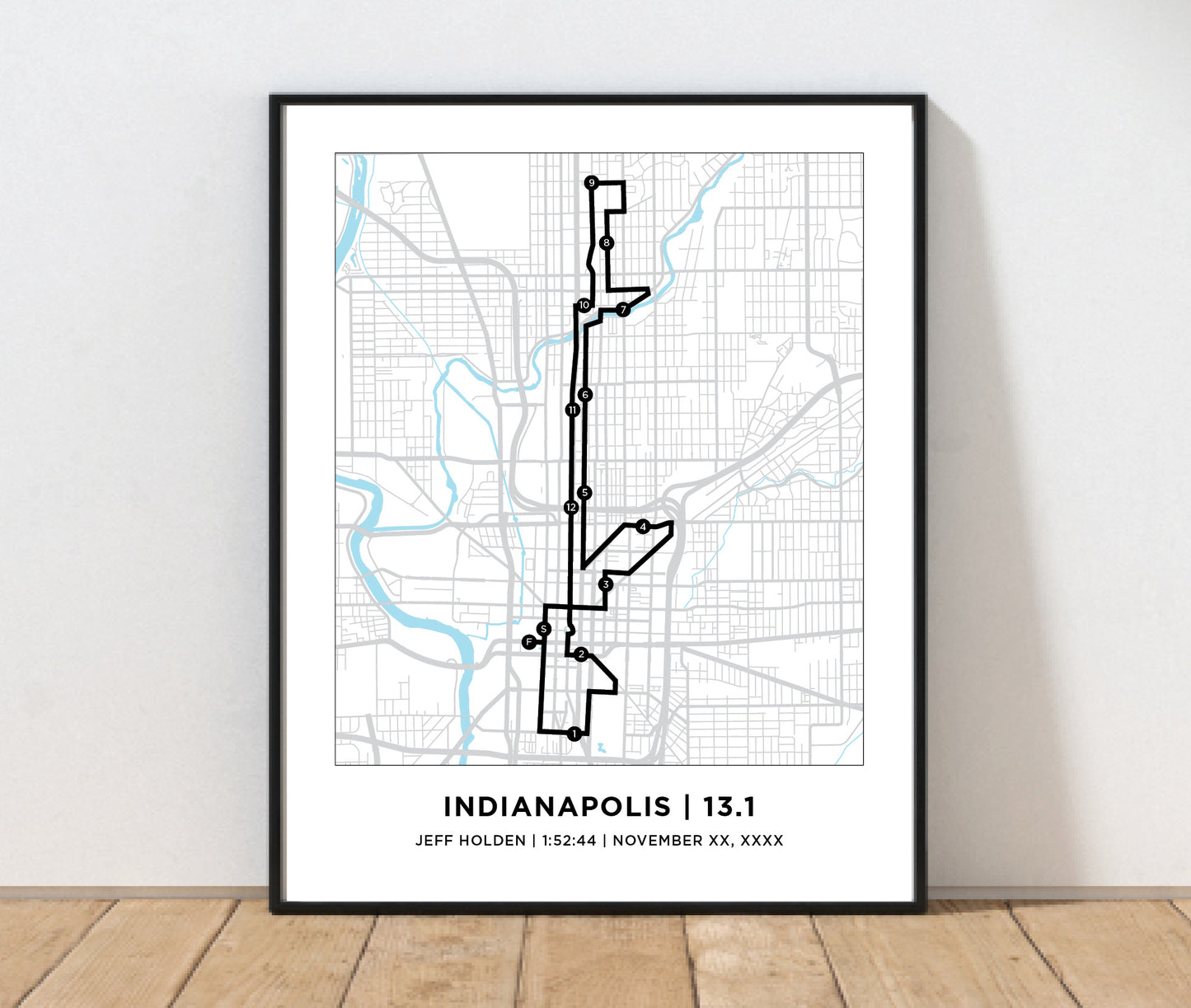 Indianapolis 13.1 Half Marathoner Course Map