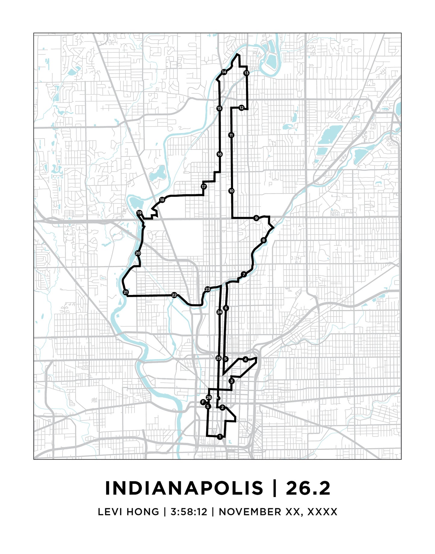 Indianapolis 26.2 Marathoner Print