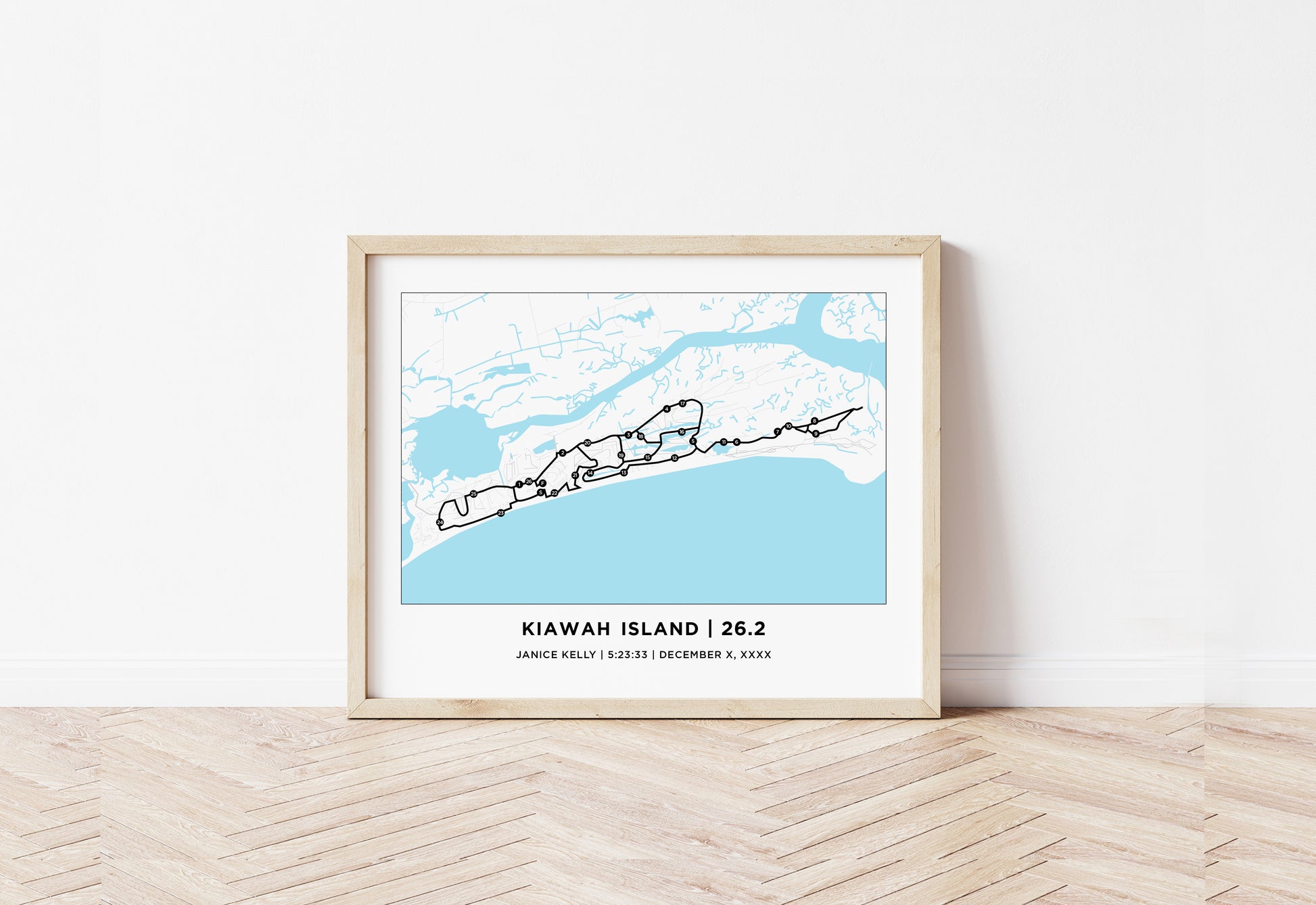 Personalized Race map for the Kiawah Island Marathon Course Map