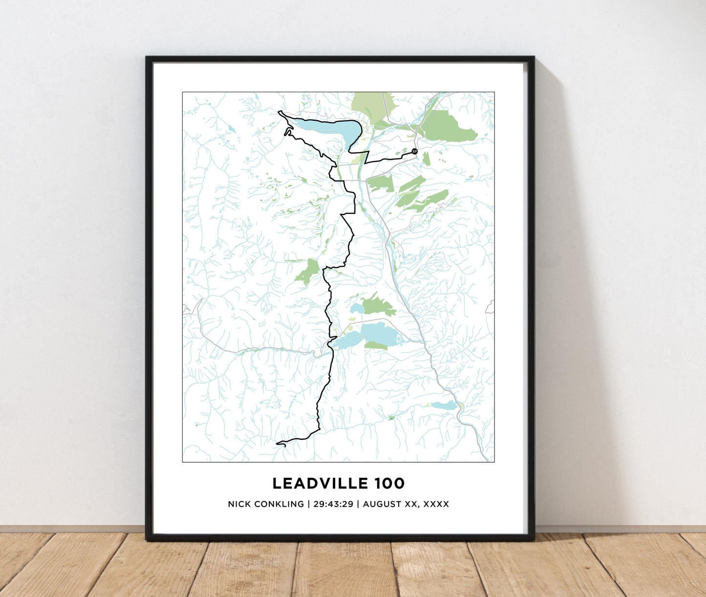 Personalized Race map for the Leadville 100 Trail Race. Ultra Marathon