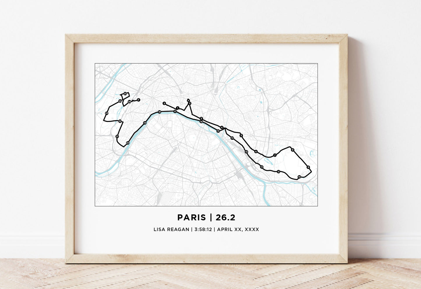 Paris 26.2 Marathoner Course Map
