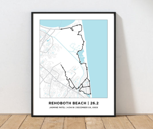 Rehoboth Beach 26.2 Marathoner Course Map