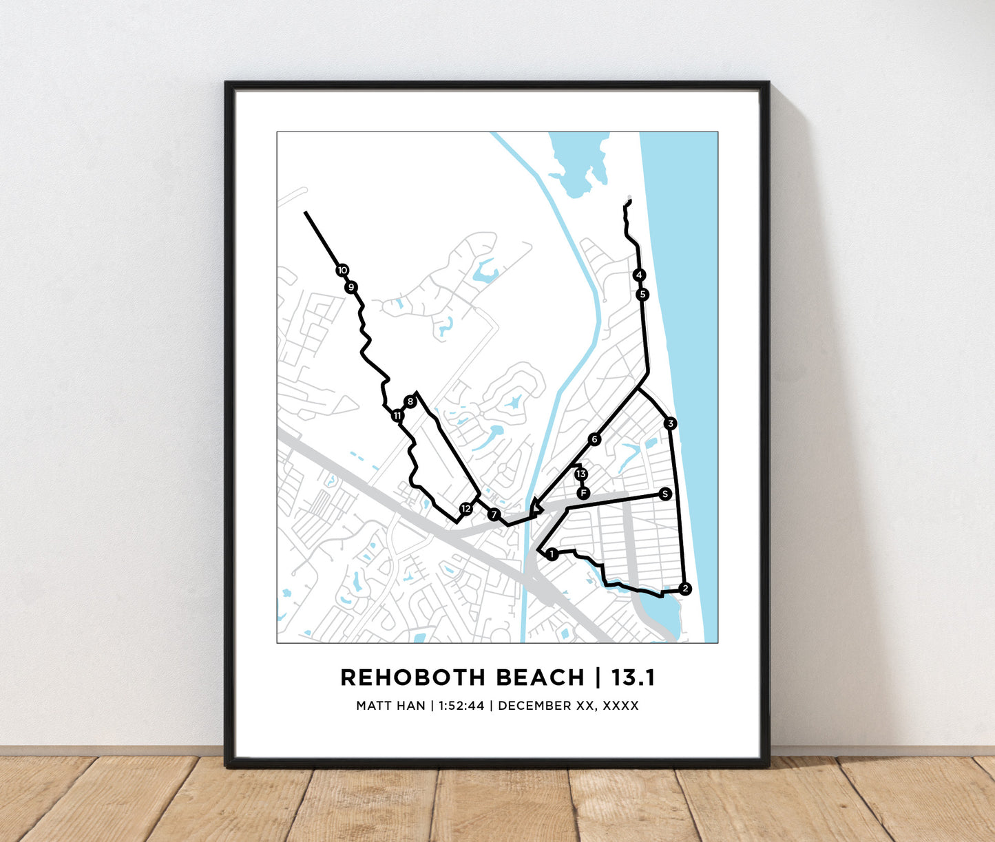 Rehoboth Beach Half Marathon Course Map
