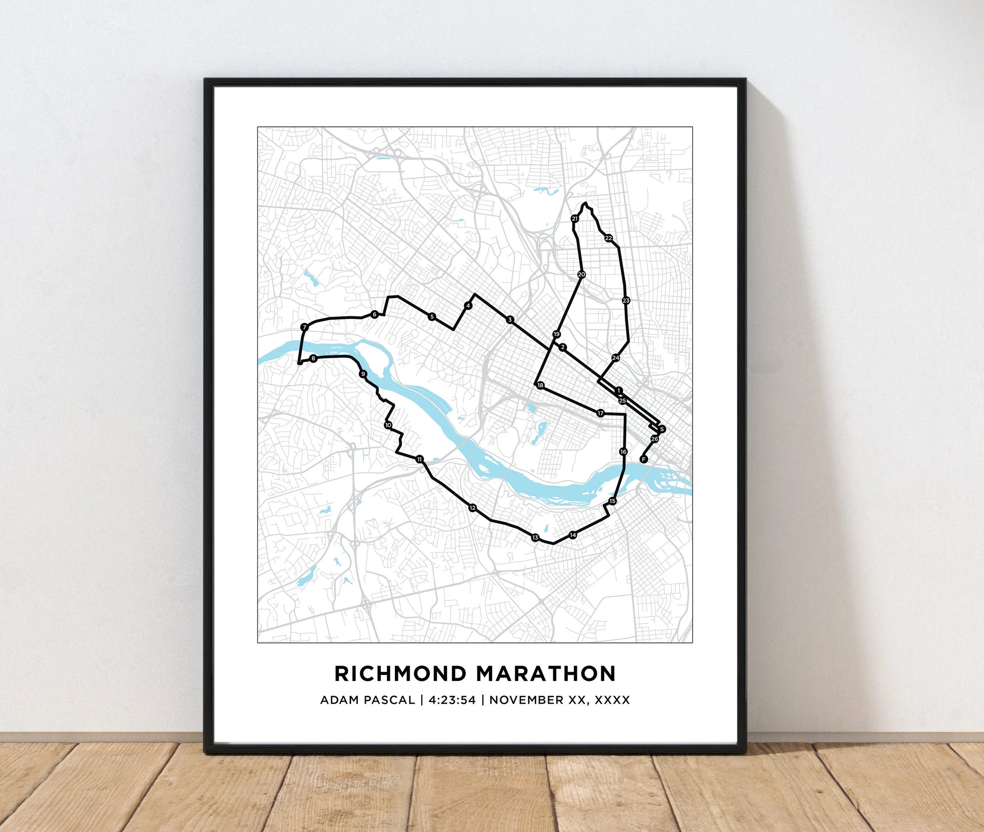 Personalized Race map for Richmond Marathon