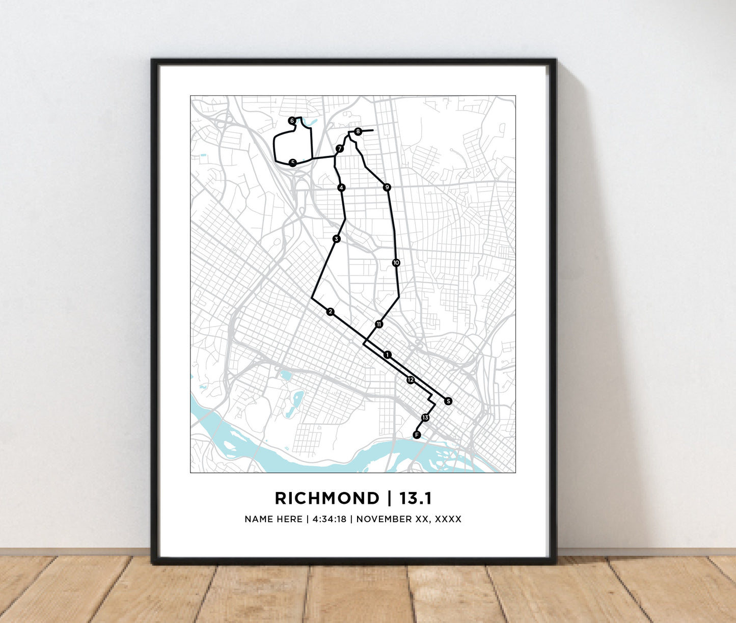 Richmond 13.1 Half Marathoner Map