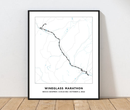 Personalized Race map for Wineglass Marathon in New York State