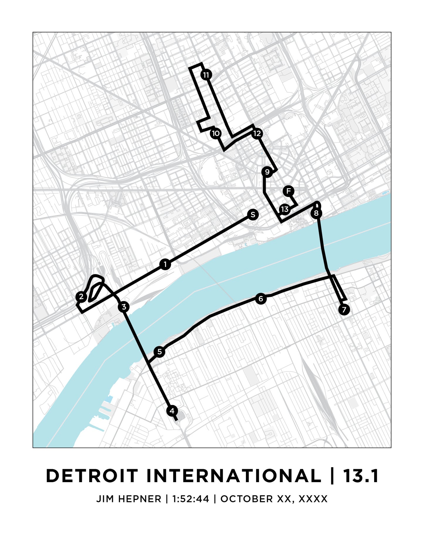 Detroit International 13.1 Half Marathoner Print