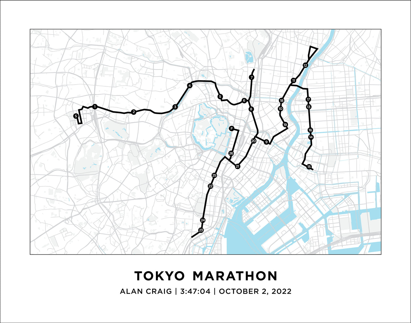 Tokyo 26.2 Marathoner Course Map