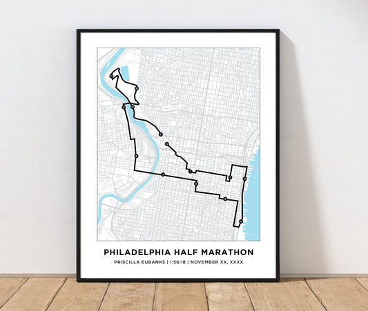 Philadelphia Half Marathoner Course Map