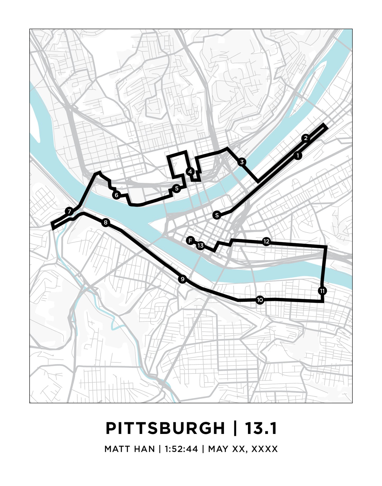 Pittsburgh 13.1 Half Marathoner Print