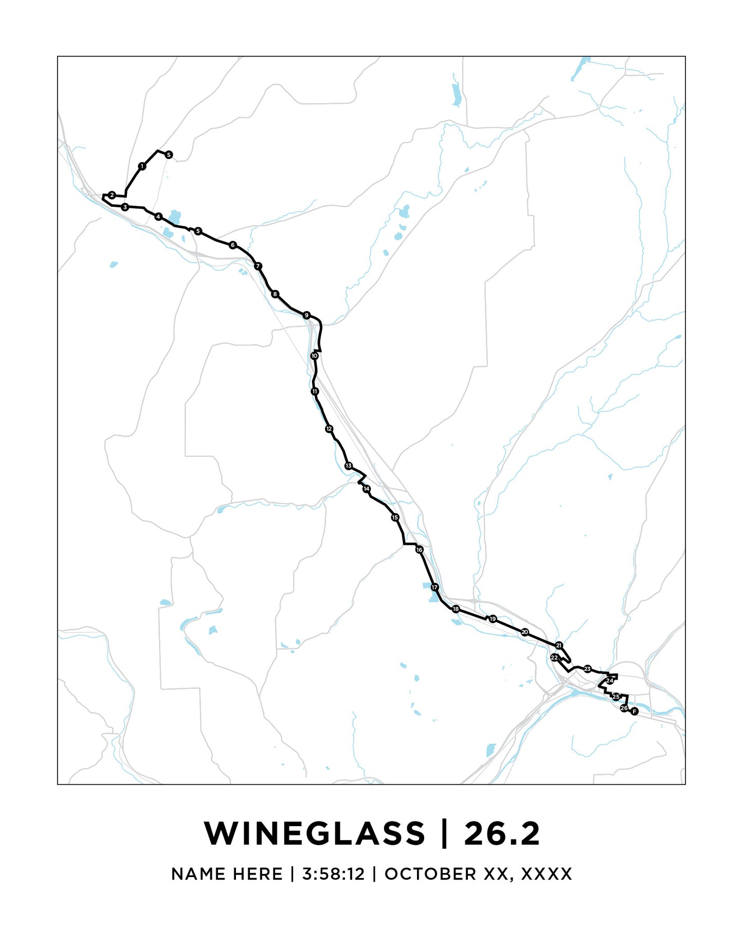 Wineglass 26.2 Marathoner Print